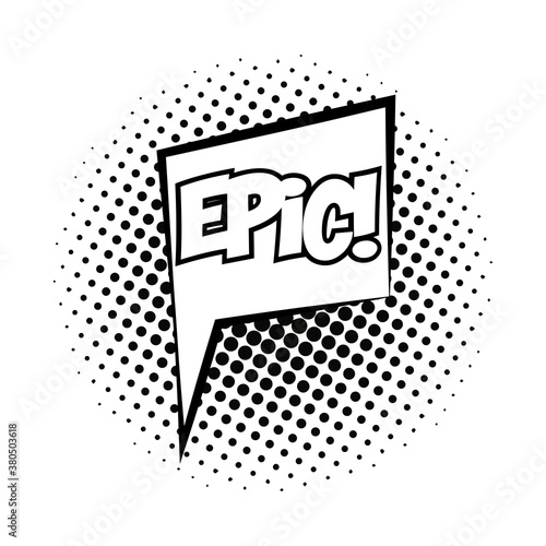 speech bubble with spic word pop art line style