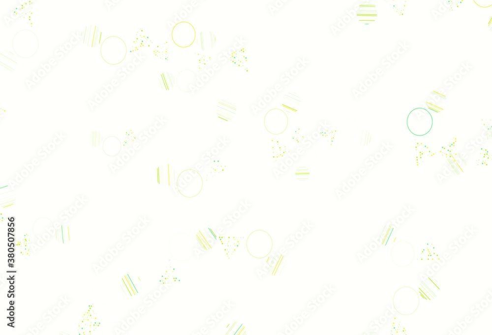 Light Green, Yellow vector layout with circles, lines. Light Green, Yellow vector layout with circles, lines.