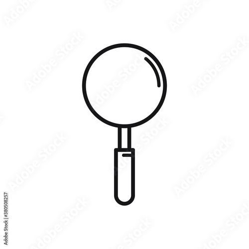 Magnifying glass or search vector icon isolated on white background. Lupa.