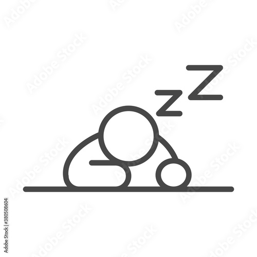 insomnia, upside down character sleep linear icon style