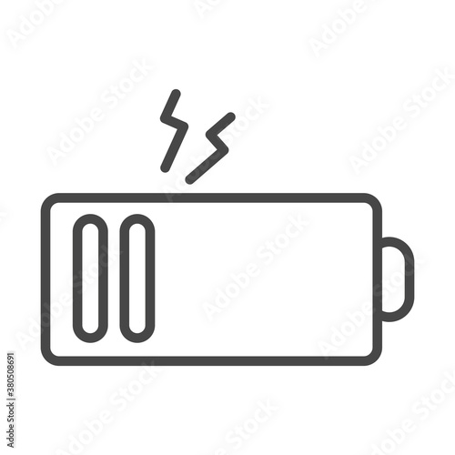 low charger battery power electricity linear icon style