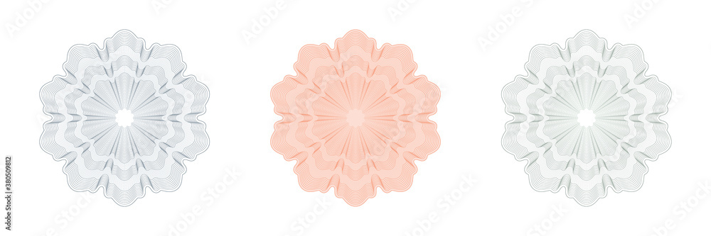 Design elements. Guilloche elements for make diploma or certificate.