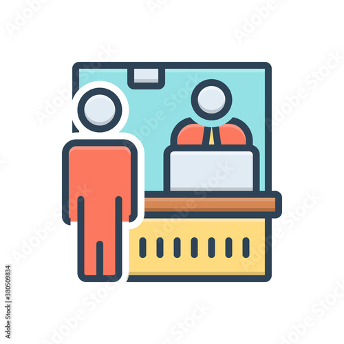 Color illustration icon for ticket counter