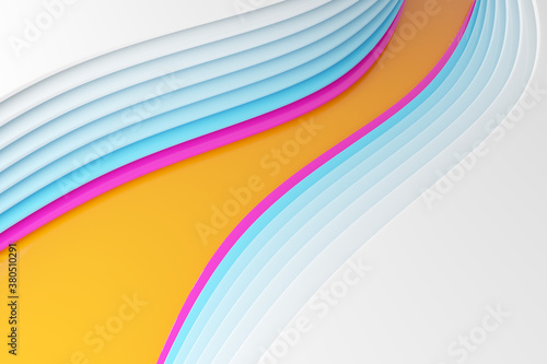 3d illustration of rows colorful portal, cave .Shape pattern. Technology geometry background. Color sticker banner for registration of proposals