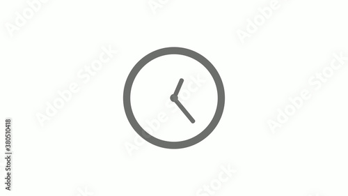 Gray color circle 12 hours clock icon without trick, Clock icon