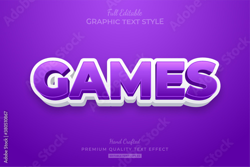 Purple Games Cartoon Editable Text Style Effect