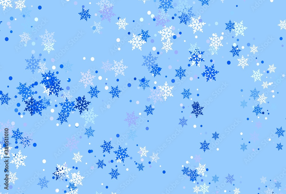 Light Pink, Blue vector background with xmas snowflakes. Light Pink, Blue vector background with xmas snowflakes.