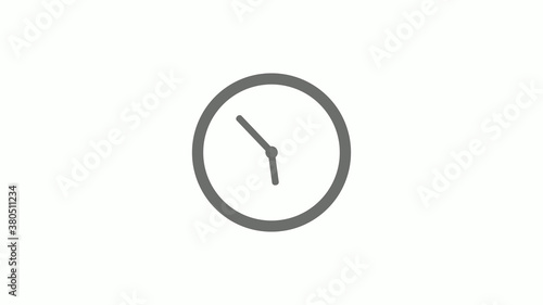 Gray color circle 12 hours clock icon without trick, Clock icon