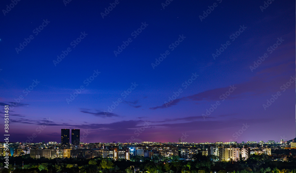 nightfall over the city