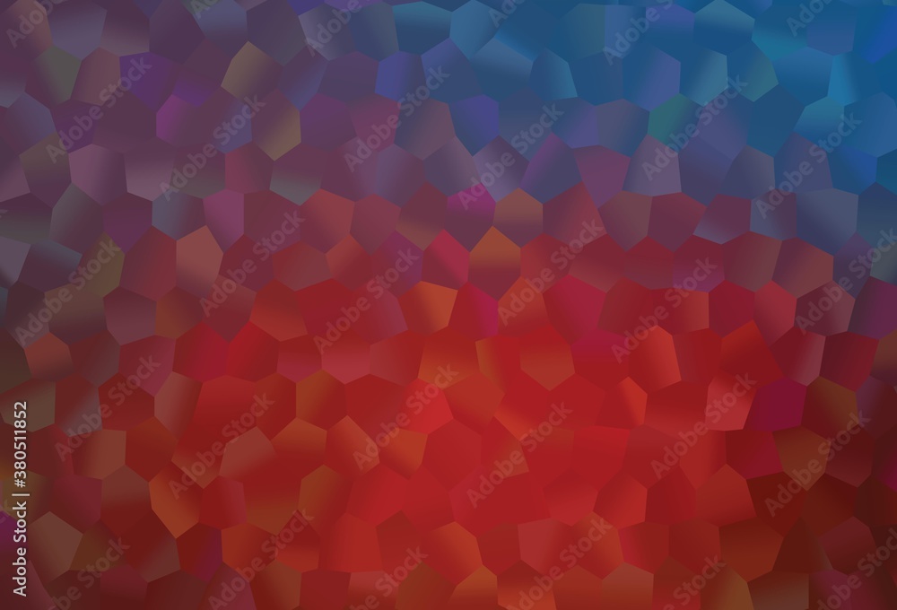 Dark Blue, Red vector texture with colorful hexagons.