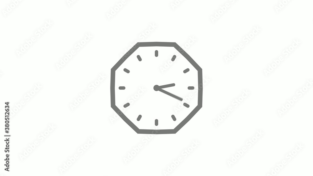 Counting down gray color clock icon on white background Counting down gray color clock icon on white background