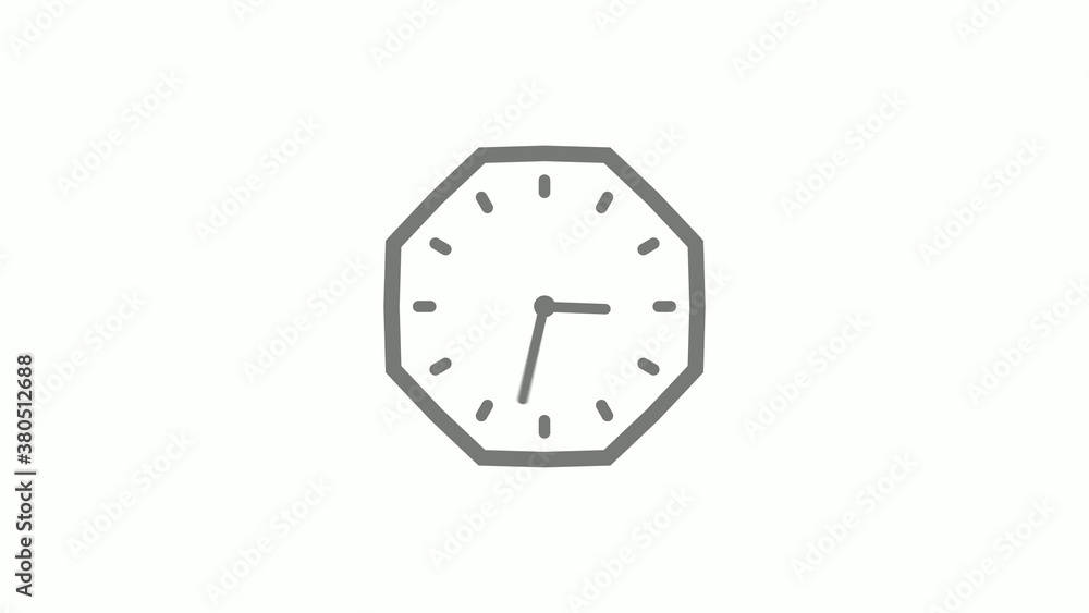 Counting down gray color clock icon on white background Counting down gray color clock icon on white background