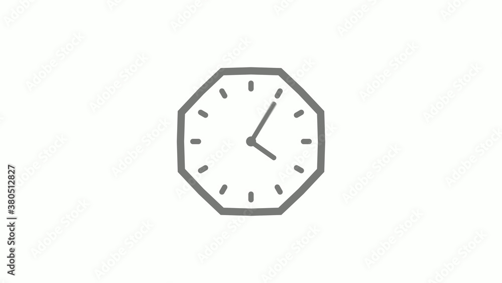 Counting down gray color clock icon on white background Counting down gray color clock icon on white background