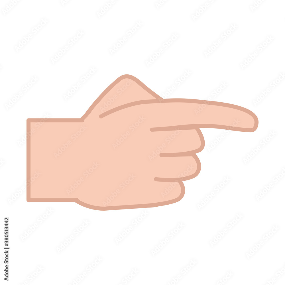 sign language hand gesture pointing with index finger, line and fill icon sign language hand gesture pointing with index finger, line and fill icon