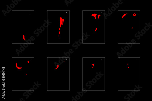 Smoke effect. fire smoke animation sprite sheet. classic fire smoke effect animation for game or cartoon or animation. vector style fire animation effect 1844.