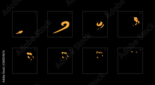 Smoke effect. dust smoke animation sprite sheet. classic dust smoke effect animation for game or cartoon or animation. vector style animation effect 1855.
