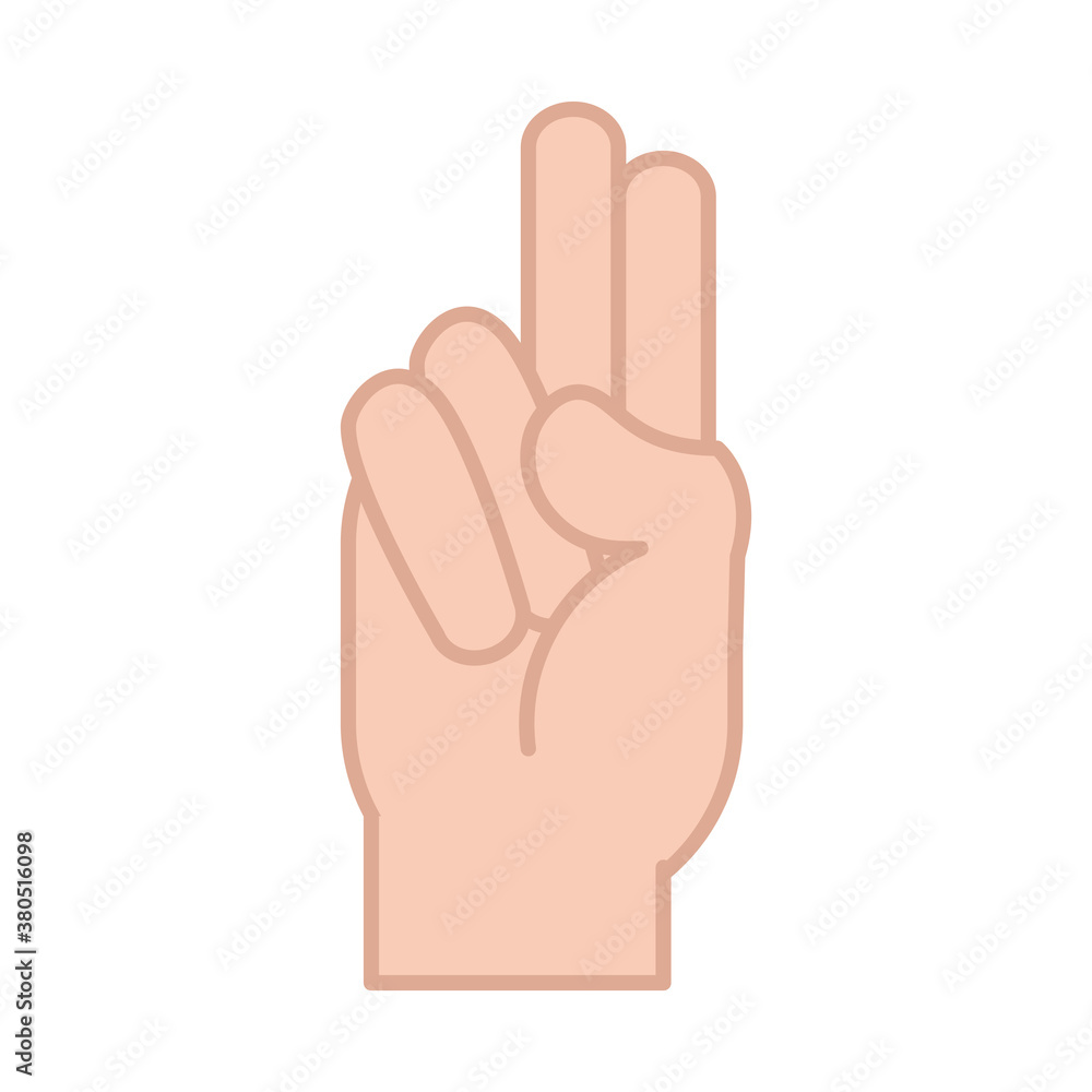 sign language hand gesture indicating u letter, line and fill icon sign language hand gesture indicating u letter, line and fill icon