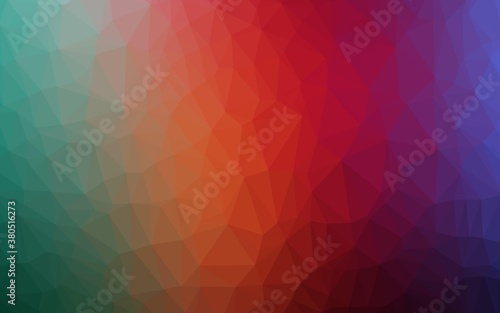 Dark Multicolor  Rainbow vector polygon abstract background. A completely new color illustration in a vague style. Template for your brand book.