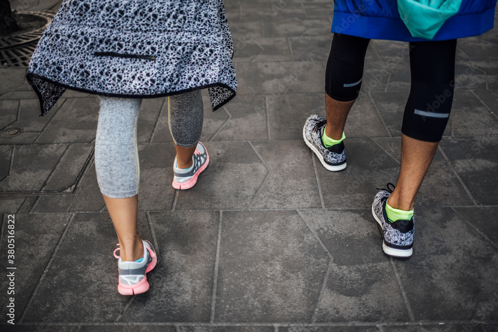 Caucasian Couple Walking Together Caucasian Couple Walking Together