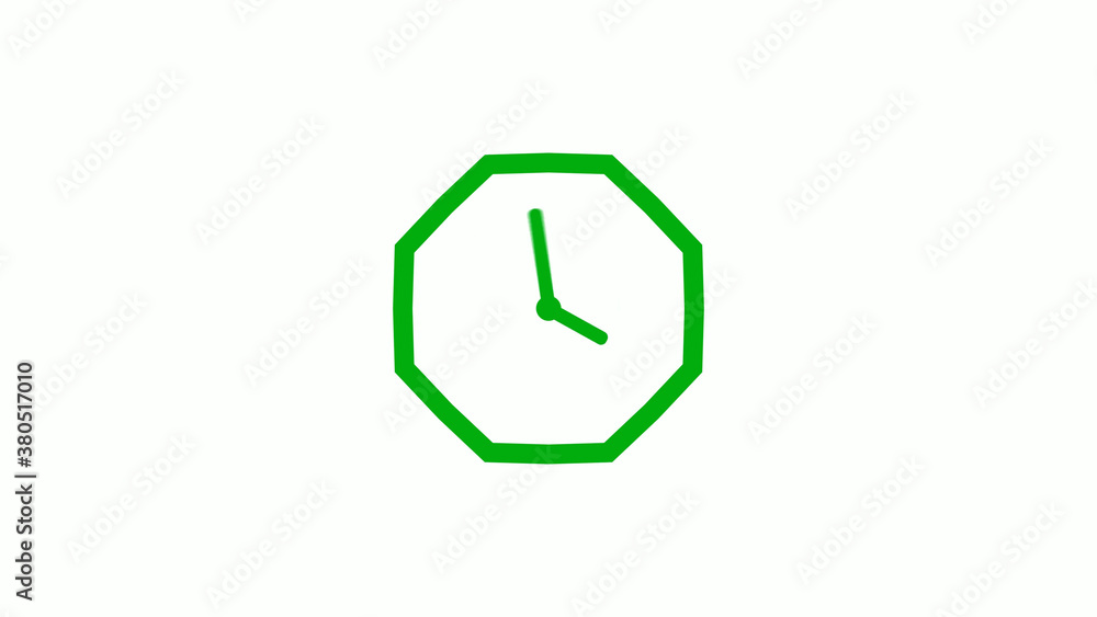 Green color 12 hours counting down clock icon on white background,clock icon Green color 12 hours counting down clock icon on white background,clock icon