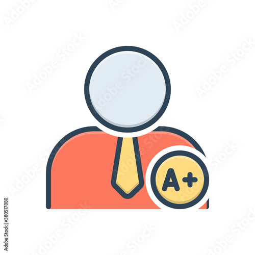 Color illustration icon for matriculate