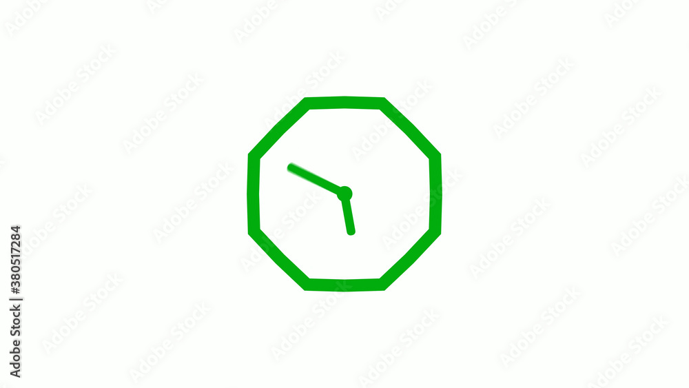 New green color 12 hours counting down clock icon on white background,clock isolated without trick New green color 12 hours counting down clock icon on white background,clock isolated without trick