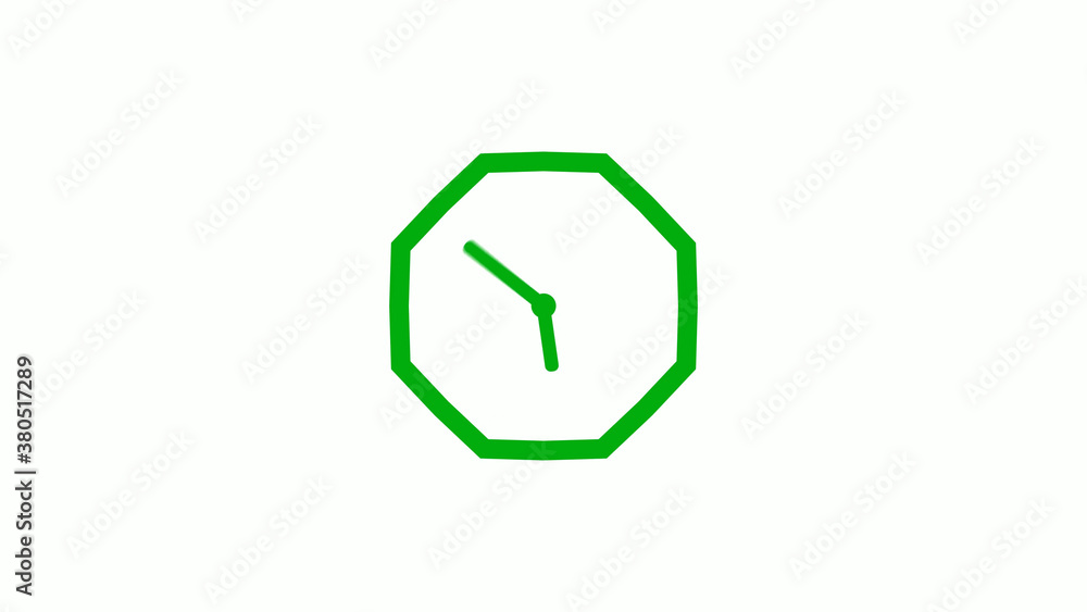 New green color 12 hours counting down clock icon on white background,clock isolated without trick New green color 12 hours counting down clock icon on white background,clock isolated without trick
