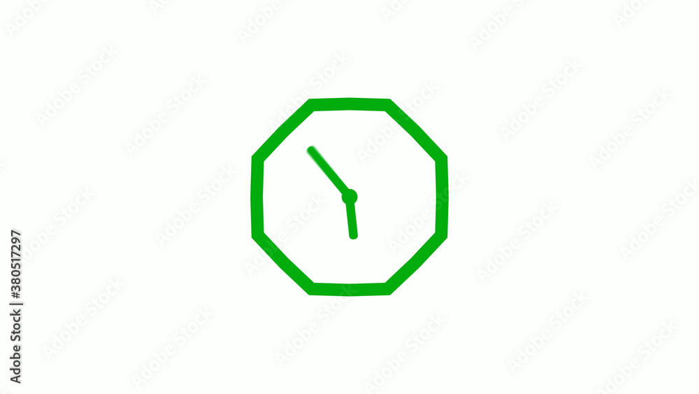 New green color 12 hours counting down clock icon on white background,clock isolated without trick New green color 12 hours counting down clock icon on white background,clock isolated without trick