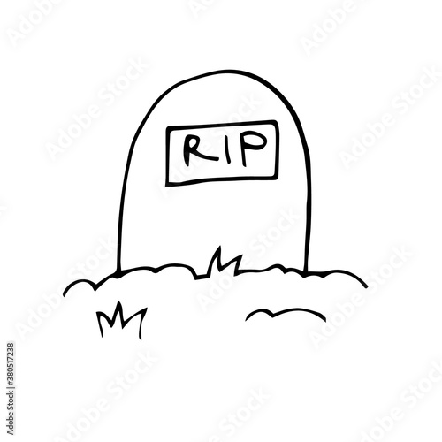 Doodle headstone set. Halloween spooky decoration