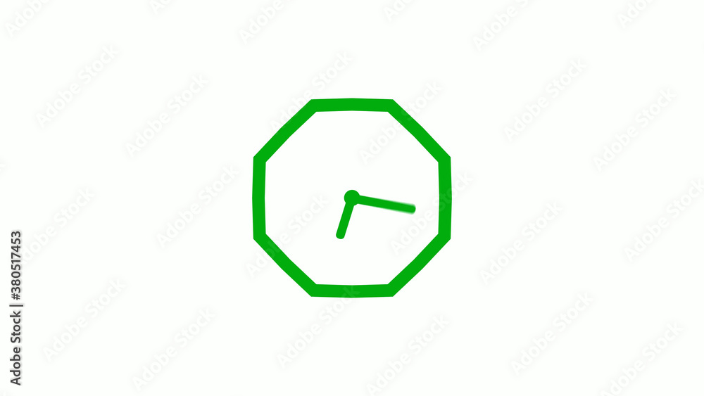 New green color 12 hours counting down clock icon on white background,clock isolated without trick New green color 12 hours counting down clock icon on white background,clock isolated without trick