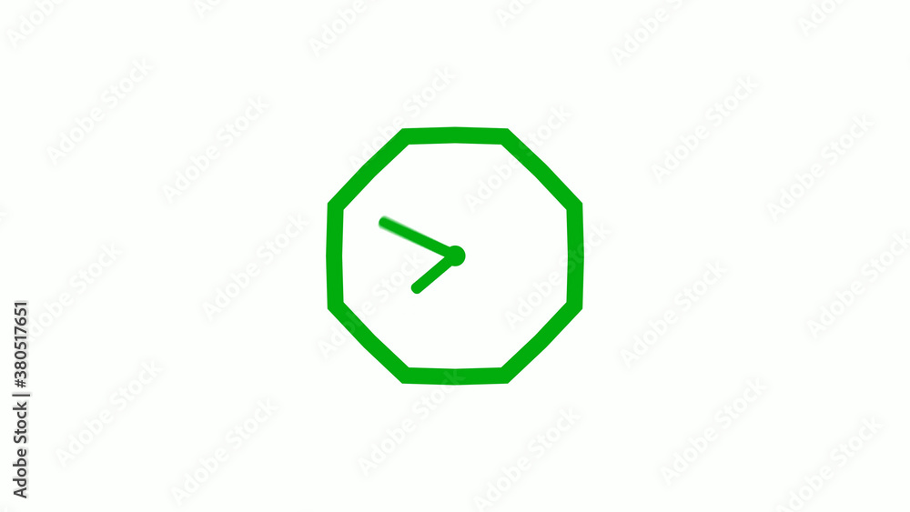 New green color 12 hours counting down clock icon on white background,clock isolated without trick New green color 12 hours counting down clock icon on white background,clock isolated without trick