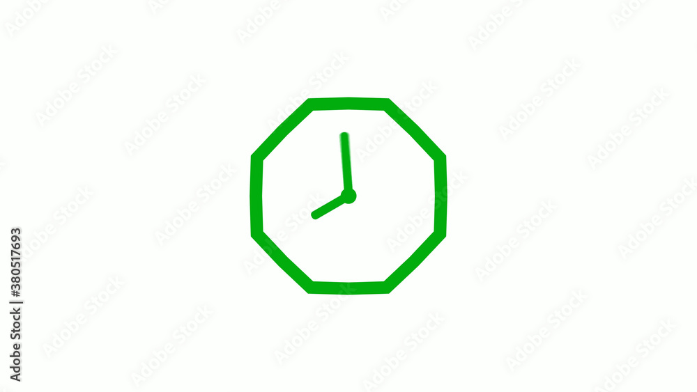 New green color 12 hours counting down clock icon on white background,clock isolated without trick New green color 12 hours counting down clock icon on white background,clock isolated without trick