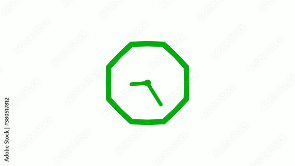 New green color 12 hours counting down clock icon on white background,clock isolated without trick New green color 12 hours counting down clock icon on white background,clock isolated without trick