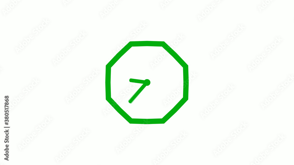 New green color 12 hours counting down clock icon on white background,clock isolated without trick New green color 12 hours counting down clock icon on white background,clock isolated without trick