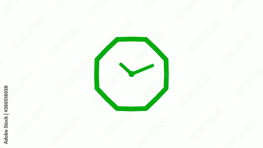 New green color 12 hours counting down clock icon on white background,clock isolated without trick New green color 12 hours counting down clock icon on white background,clock isolated without trick