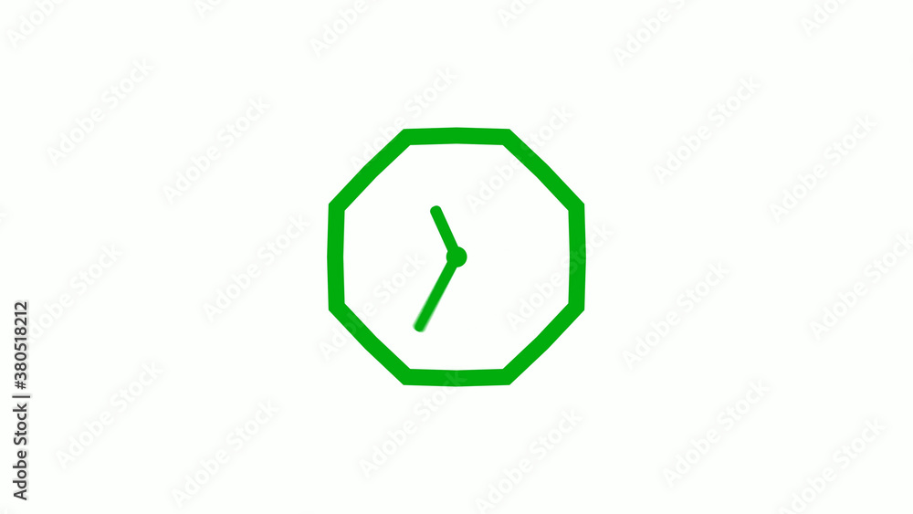 New green color 12 hours counting down clock icon on white background,clock isolated without trick New green color 12 hours counting down clock icon on white background,clock isolated without trick