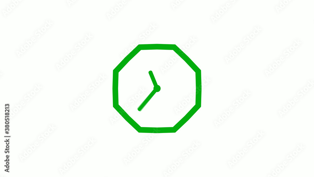 New green color 12 hours counting down clock icon on white background,clock isolated without trick New green color 12 hours counting down clock icon on white background,clock isolated without trick