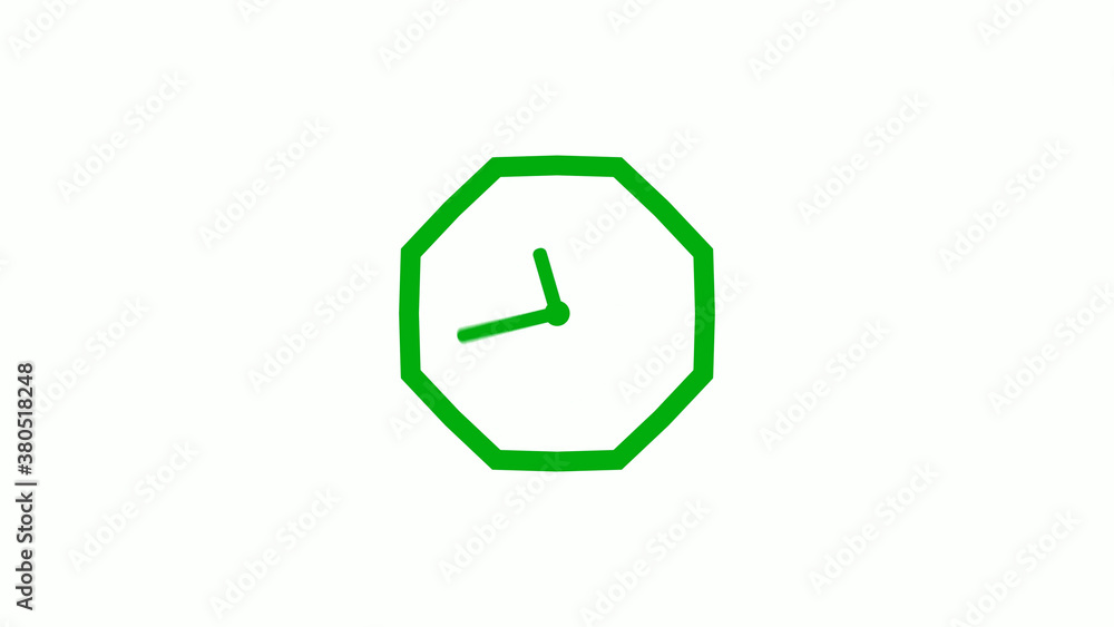New green color 12 hours counting down clock icon on white background,clock isolated without trick New green color 12 hours counting down clock icon on white background,clock isolated without trick