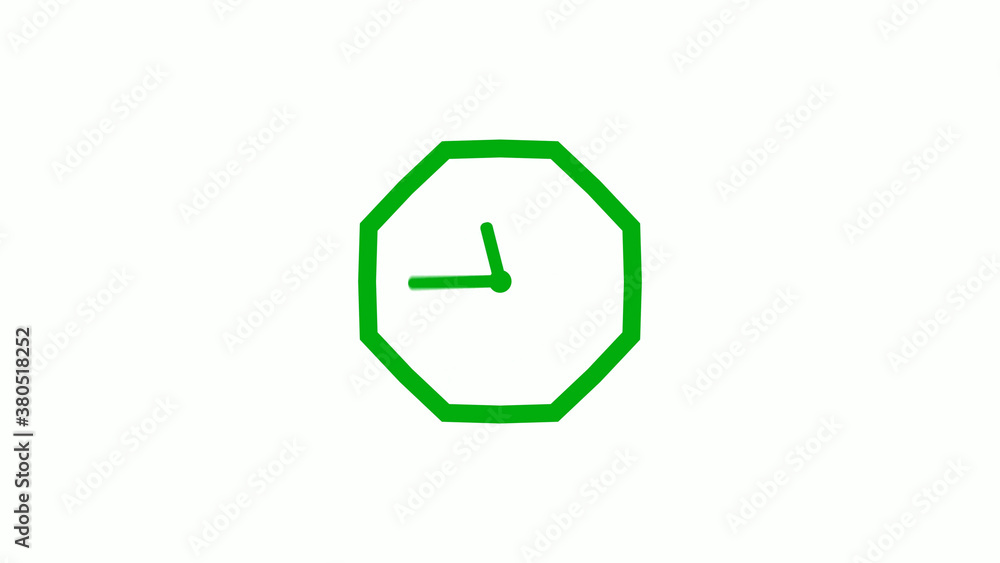 New green color 12 hours counting down clock icon on white background,clock isolated without trick New green color 12 hours counting down clock icon on white background,clock isolated without trick