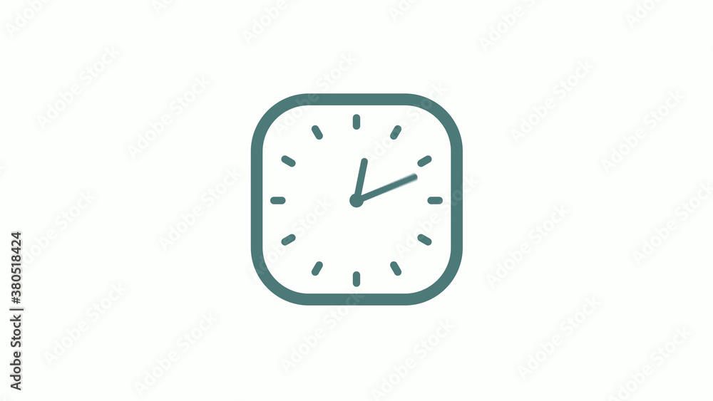 New cyan gray color 12 hours counting down clock icon on white background New cyan gray color 12 hours counting down clock icon on white background