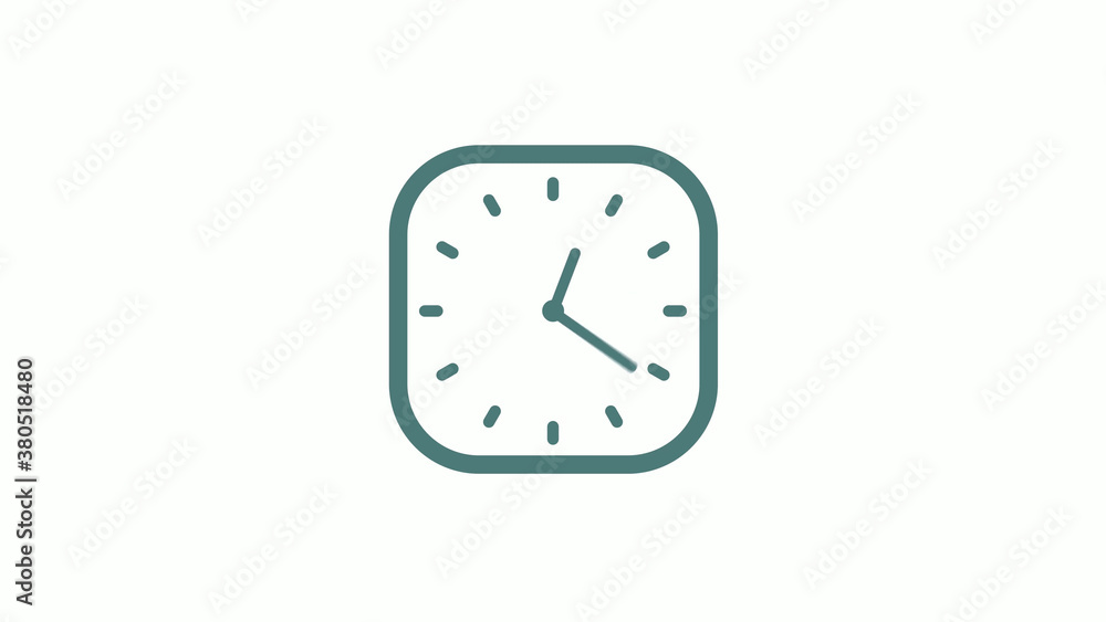 New cyan gray color 12 hours counting down clock icon on white background New cyan gray color 12 hours counting down clock icon on white background