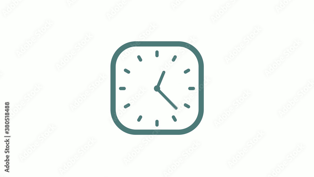New cyan gray color 12 hours counting down clock icon on white background New cyan gray color 12 hours counting down clock icon on white background