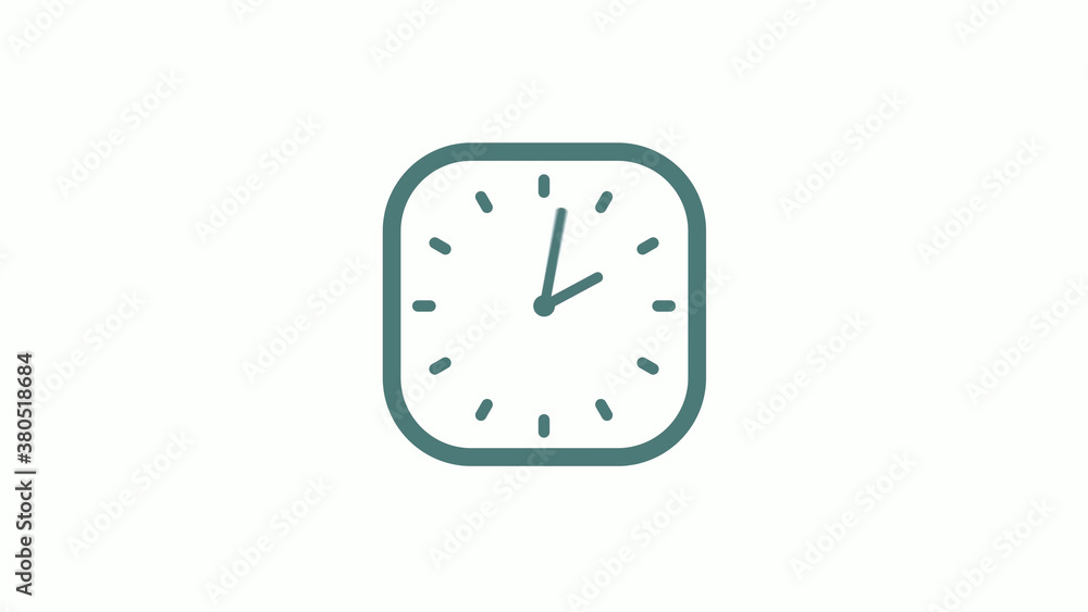 New cyan gray color 12 hours counting down clock icon on white background New cyan gray color 12 hours counting down clock icon on white background