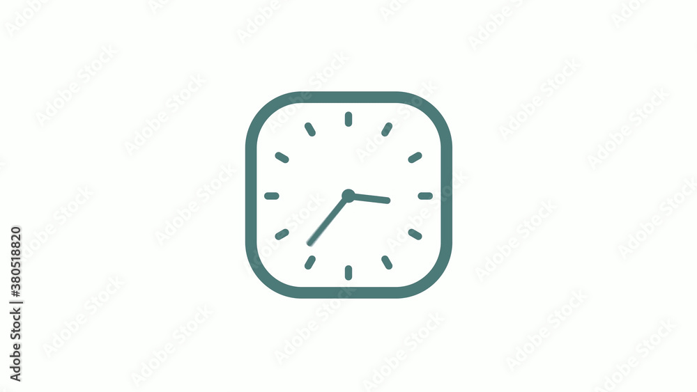 New cyan gray color 12 hours counting down clock icon on white background New cyan gray color 12 hours counting down clock icon on white background