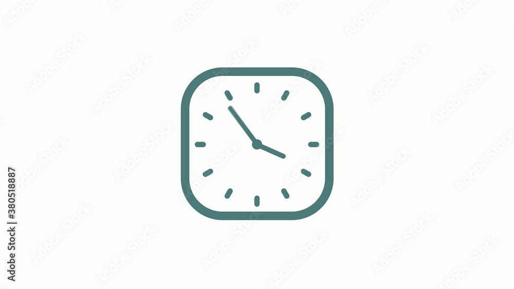 New cyan gray color 12 hours counting down clock icon on white background New cyan gray color 12 hours counting down clock icon on white background