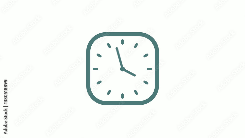 New cyan gray color 12 hours counting down clock icon on white background New cyan gray color 12 hours counting down clock icon on white background