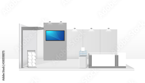 Booth template. corporate identity. creative exhibition stand vector illustration design.