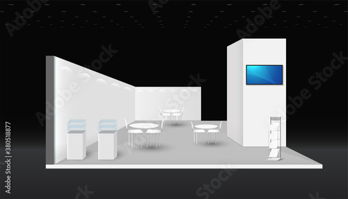 Booth template. corporate identity. creative exhibition stand vector illustration design.