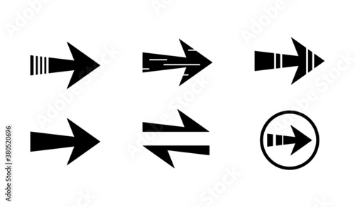 Black direction arrows vector set. 