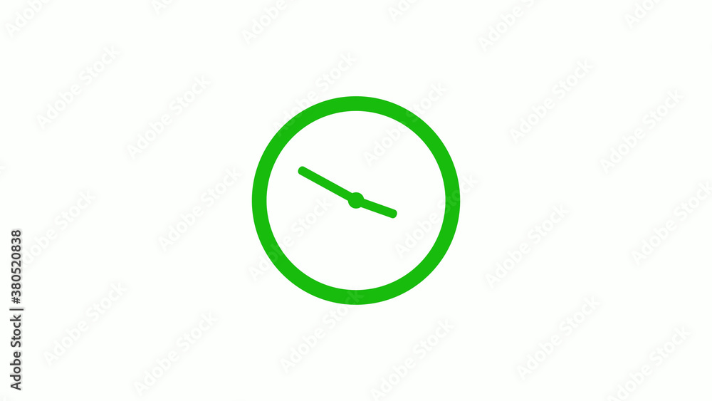 Green color circle 12 hours clock icon on white background,clock icon without trick Green color circle 12 hours clock icon on white background,clock icon without trick